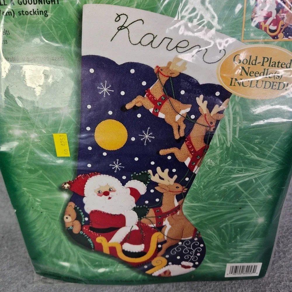 Bucilla AND TO ALL A GOOD NIGHT Felt Applique Christmas 18